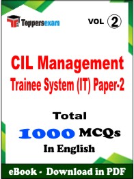 CIL Management Trainee System (IT) Paper-2 PDF Book In English - MCQ / Objective Questions (VOL.2)