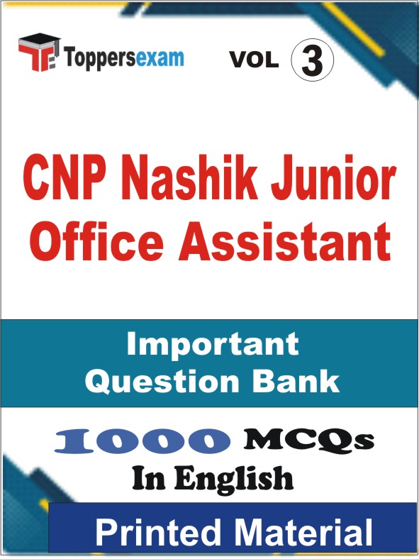 CNP Nashik Junior Office Assistant Book in English - Objective MCQ (VOL.3)