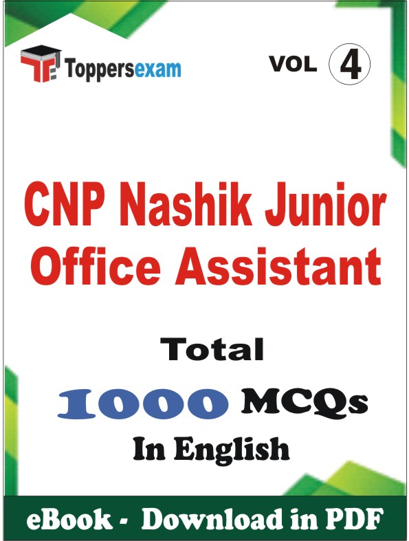 CNP Nashik Junior Office Assistant PDF Book in English - MCQ / Objective Questions (VOL.4)