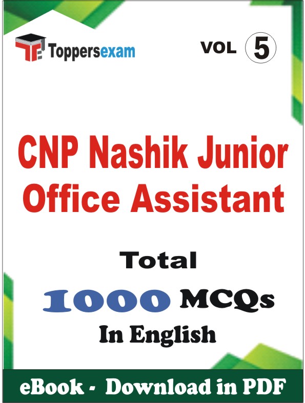 CNP Nashik Junior Office Assistant PDF Book in English - MCQ / Objective Questions (VOL.5)
