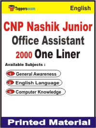 CNP Nashik Junior Office Assistant One Liner Book in English