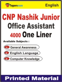 CNP Nashik Junior Office Assistant One Liner Book in English