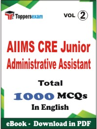AIIMS CRE Junior Administrative Assistant PDF Book in English - MCQ / Objective Questions (VOL.2)