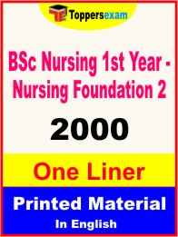 BSc Nursing 1st Year - Nursing Foundation 2 One Liner Book in English