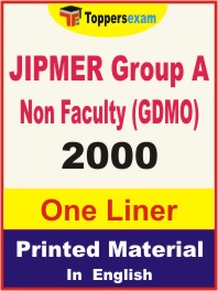 JIPMER Group A Non Faculty (GDMO) One Liner Book in English