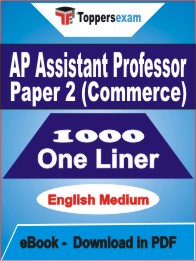 AP Assistant Professor Paper 2 (Commerce) One Liner Book PDF in English