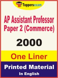 AP Assistant Professor Paper 2 (Commerce) One Liner Book in English