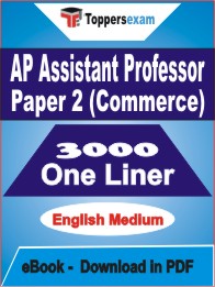 AP Assistant Professor Paper 2 (Commerce) One Liner Book PDF in English