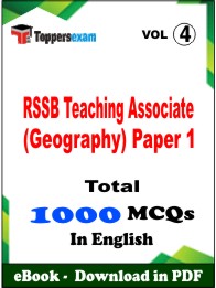 RSSB Teaching Associate (Geography) Paper 1 PDF Book In English - MCQ / Objective Questions(VOL.4)