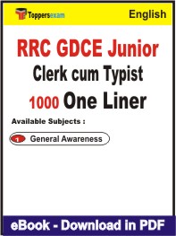 RRC GDCE Junior Clerk cum Typist One Liner Book PDF in English