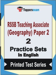 RSSB Teaching Associate (Geography) Paper 2 Book in English - Question Paper / Practice Set