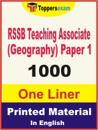 RSSB Teaching Associate (Geography) Paper 1 One Liner Book in English