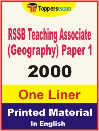 RSSB Teaching Associate (Geography) Paper 1 One Liner Book in English