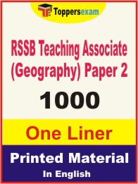 RSSB Teaching Associate (Geography) Paper 2 One Liner Book in English