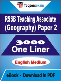 RSSB Teaching Associate (Geography) Paper 2 One Liner Book PDF in English