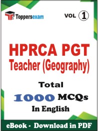 HPRCA PGT Teacher (Geography) PDF Book in English - MCQ / Objective Questions (VOL.1)