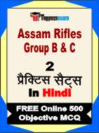 Assam Rifles Group B & C Test Book in Hindi - Question Paper / Practice Set