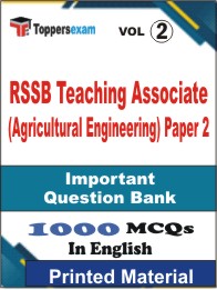 RSSB Teaching Associate (Agricultural Engineering) Paper 2 Book in English - Objective MCQ (VOL.2)