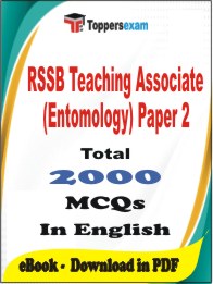 RSSB Teaching Associate (Entomology) Paper 2 PDF Book In English - MCQ / Objective Questions
