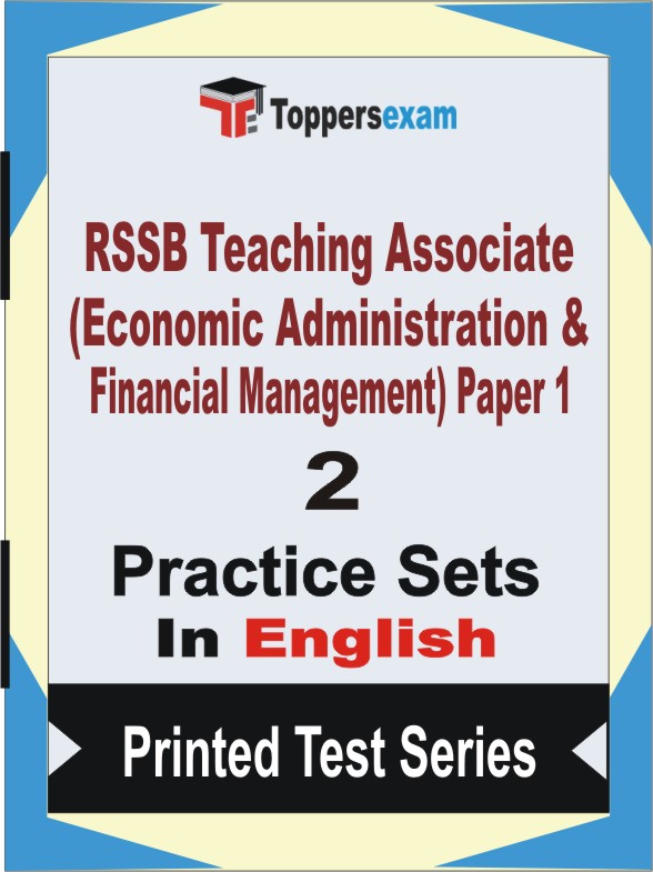 RSSB Teaching Associate (Economic Administration & Financial Management) Paper 1 Book in English - Question Paper / Practice Set