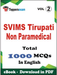 SVIMS Tirupati Non Paramedical PDF Book in English - MCQ / Objective Questions (VOL.2)