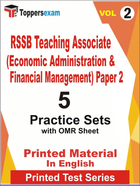 RSSB Teaching Associate (Economic Administration & Financial Management) Paper 2 Book in English - Practice Set (VOL.2)