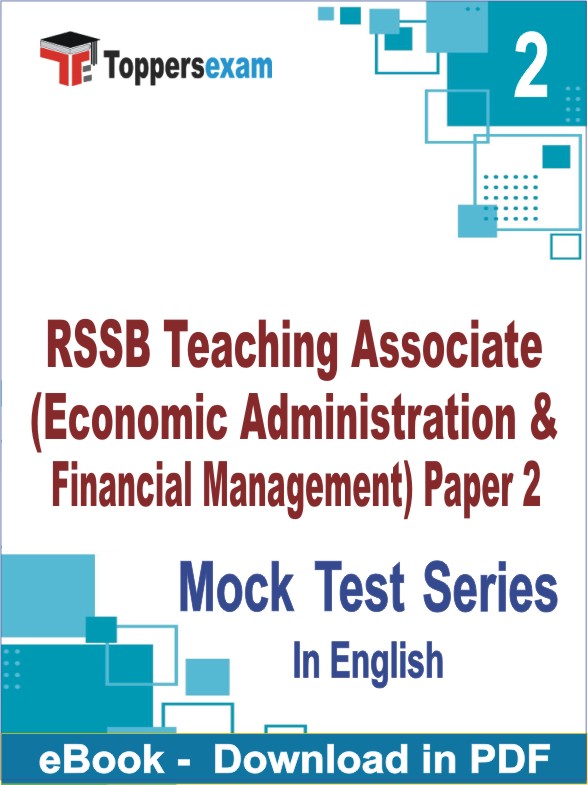 RSSB Teaching Associate (Economic Administration & Financial Management) Paper 2 PDF Book In English - Question Paper