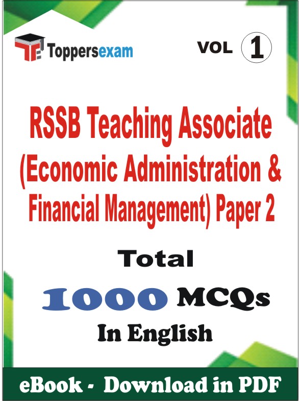 RSSB Teaching Associate (Economic Administration & Financial Management) Paper 2 PDF Book In English - MCQ / Objective Questions (VOL.1)