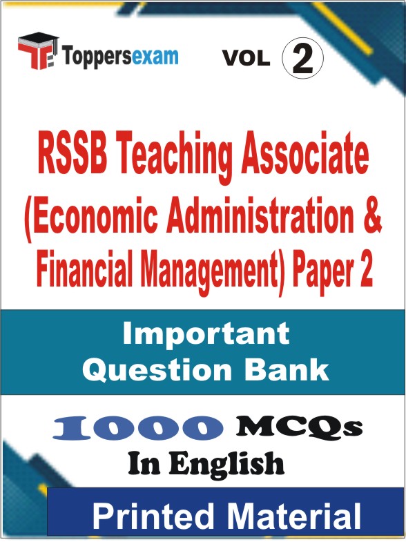 RSSB Teaching Associate (Economic Administration & Financial Management) Paper 2 Book in English - Objective MCQ (VOL.2)