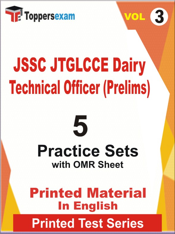 JSSC JTGLCCE Dairy Technical Officer (Prelims) Book in English - Practice Set (VOL.3)