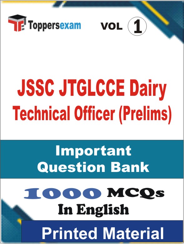 JSSC JTGLCCE Dairy Technical Officer (Prelims) Book in English - Objective MCQ (VOL.1)
