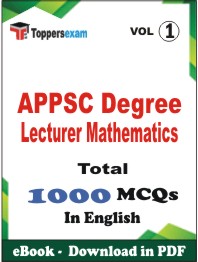 APPSC Degree Lecturer Mathematics PDF Book In English - MCQ / Objective Questions (VOL.1)
