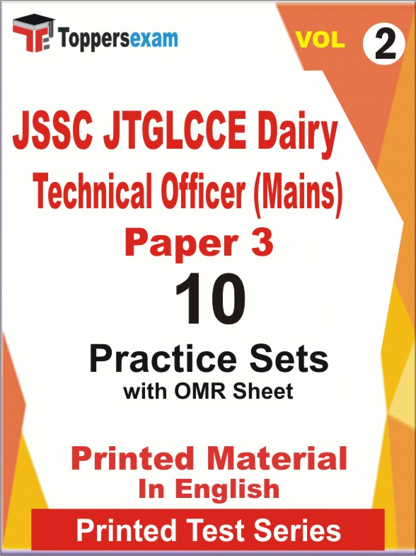 JSSC JTGLCCE Dairy Technical Officer (Mains) Paper 3 Book in English - Practice Set (VOL.2)