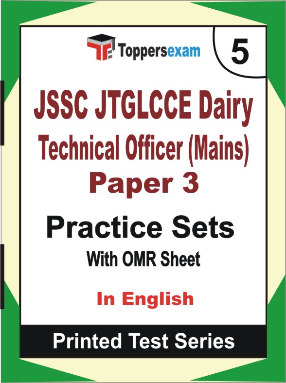 JSSC JTGLCCE Dairy Technical Officer (Mains) Paper 3 Book in English - Mock Test / Practice Set
