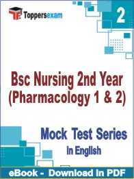 Bsc Nursing 2nd Year (Pharmacology 1 & 2) Test PDF Book In English - Question Paper