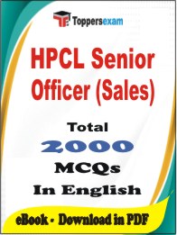 HPCL Senior Officer (Sales) PDF Book In English - MCQ / Objective Questions