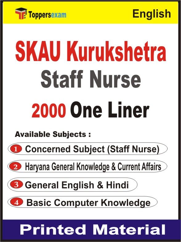 SKAU Kurukshetra Staff Nurse One Liner Book in English