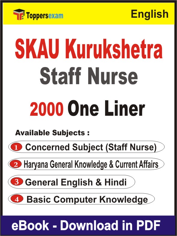 SKAU Kurukshetra Staff Nurse One Liner Book PDF in English