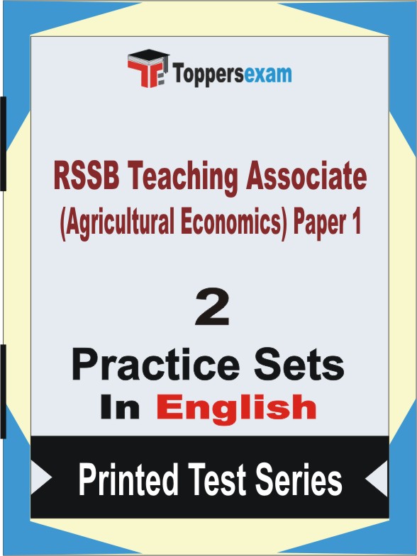 RSSB Teaching Associate (Agricultural Economics) Paper 1 Book in English - Question Paper / Practice Set