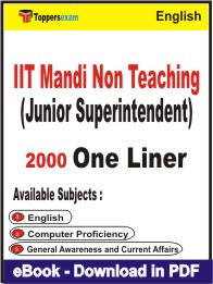 IIT Mandi Non Teaching (Junior Superintendent) One Liner Book PDF in English