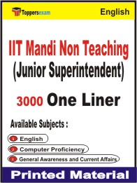 IIT Mandi Non Teaching (Junior Superintendent) One Liner Book in English
