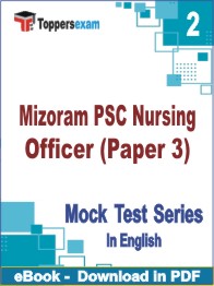 Mizoram PSC Nursing Officer (Paper 3) Test PDF Book In English - Question Paper
