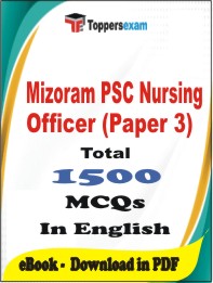 Mizoram PSC Nursing Officer (Paper 3) PDF Book in English - MCQ / Objective Questions