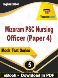 Mizoram PSC Nursing Officer (Paper 4) Test PDF Book In English - Practice Set
