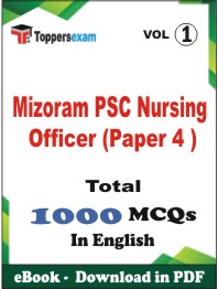 Mizoram PSC Nursing Officer (Paper 4) PDF Book in English - MCQ / Objective Questions (VOL.1)