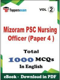 Mizoram PSC Nursing Officer (Paper 4) PDF Book in English - MCQ / Objective Questions (VOL.2)