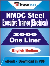 NMDC Steel Executive Trainee (Electrical) One Liner Book PDF in English
