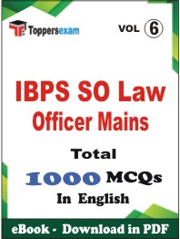 IBPS SO Law Officer (Mains) PDF Book In English - MCQ / Objective Questions (VOL.6)