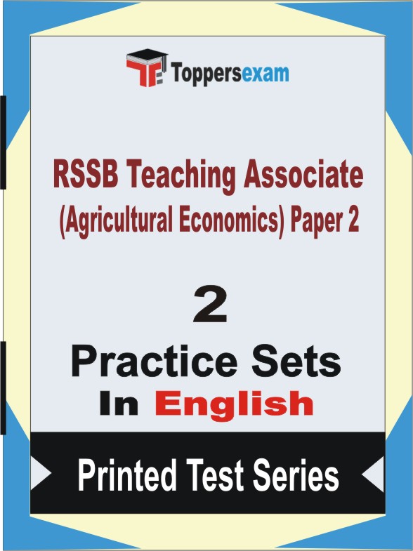 RSSB Teaching Associate (Agricultural Economics) Paper 2 Book in English - Question Paper / Practice Set