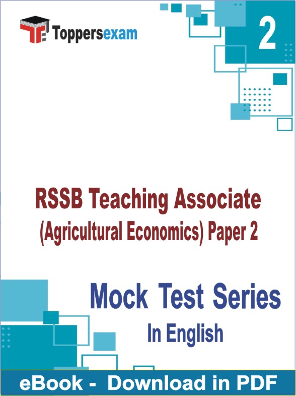 RSSB Teaching Associate (Agricultural Economics) Paper 2 PDF Book In English - Question Paper